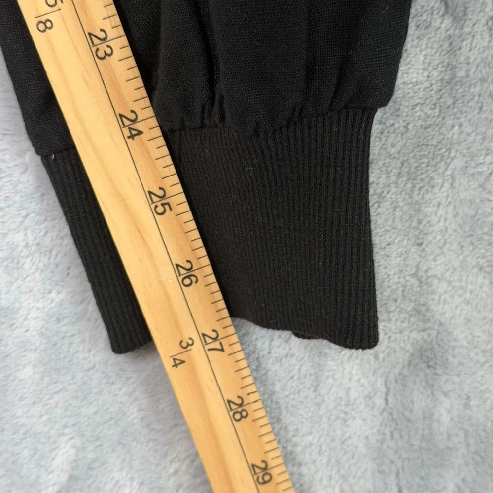 Onttno Harlem Pants Mens One Size Linen Black Loose Elastic Waist Baggy Ankle